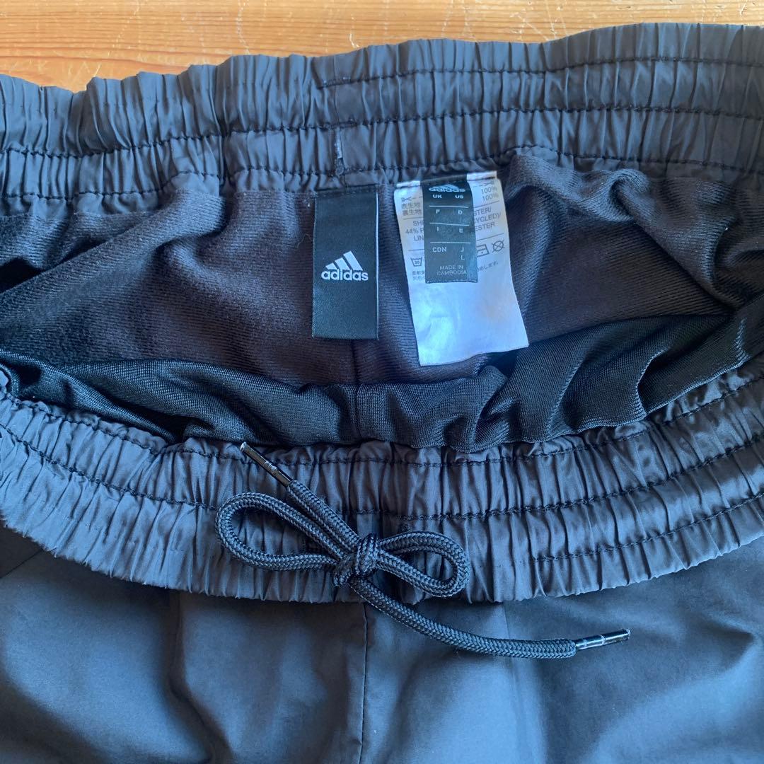 adidas ウィンドブレーカー上下セット　ブラック　裏地付きLサイズ
