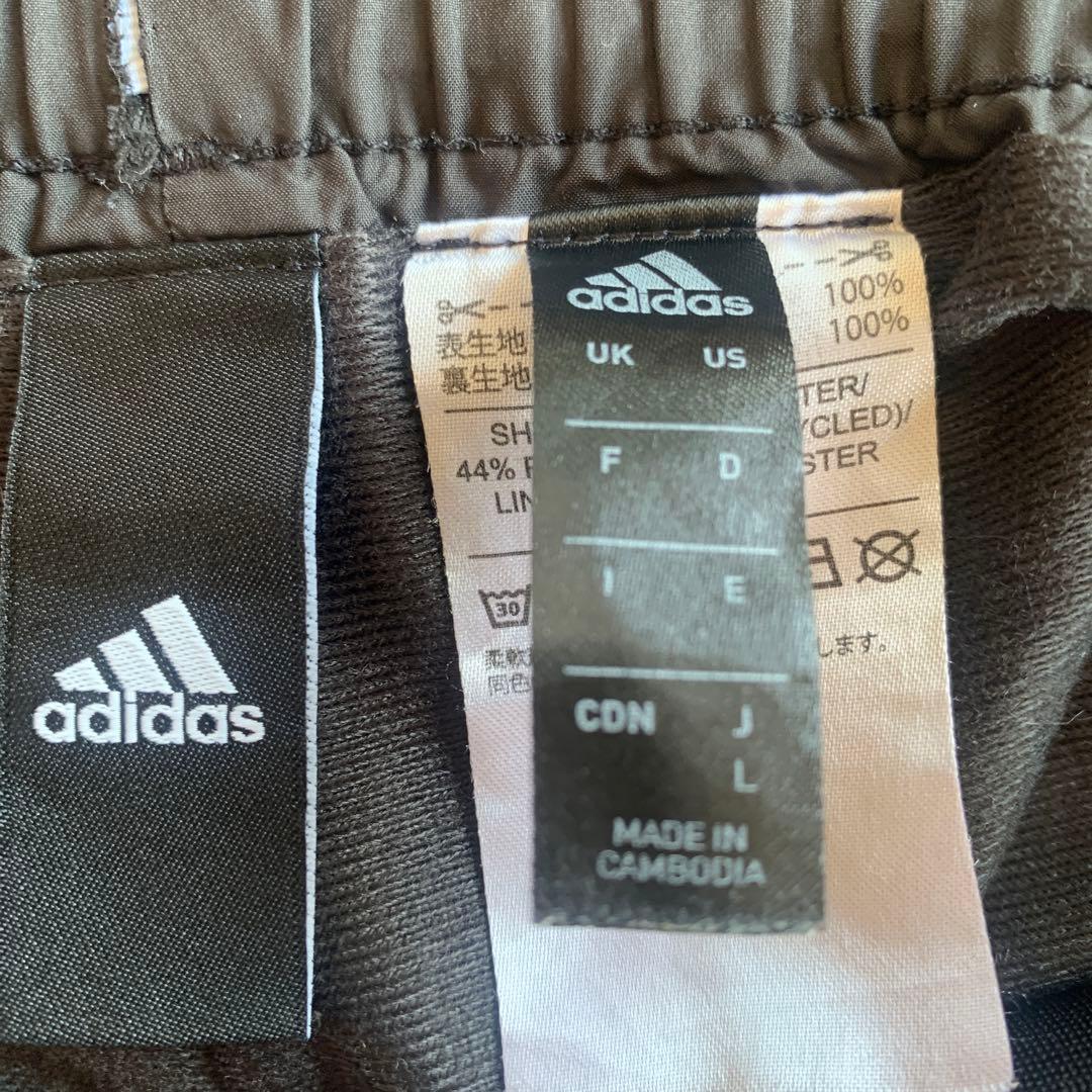 adidas ウィンドブレーカー上下セット　ブラック　裏地付きLサイズ