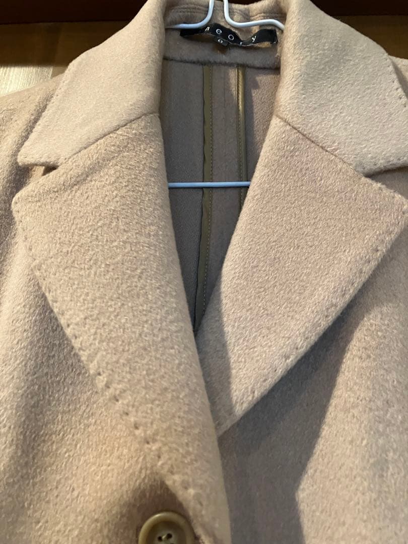 希少　セオリー　ウールとカシミヤ混ノースリーブワンピースとコートアンサンブル