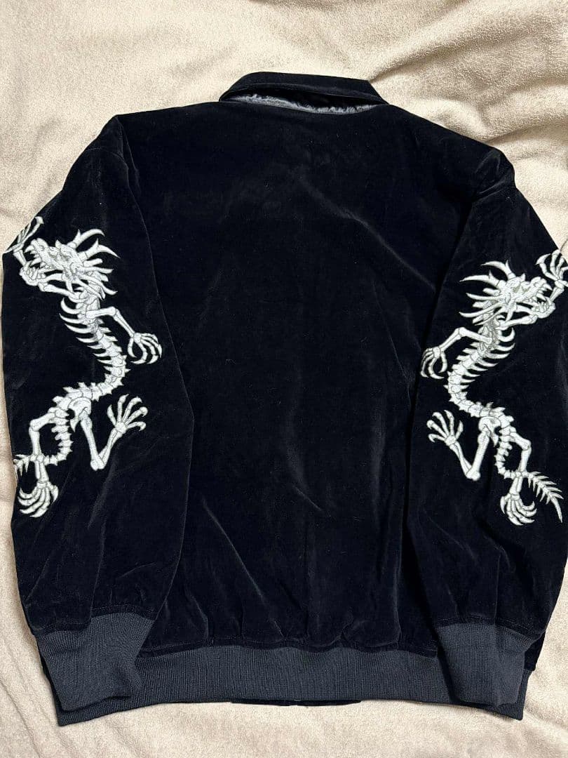 黒ドラゴン縫取 未使用 別珍 龍 スカジャン unisex 美品 vintage