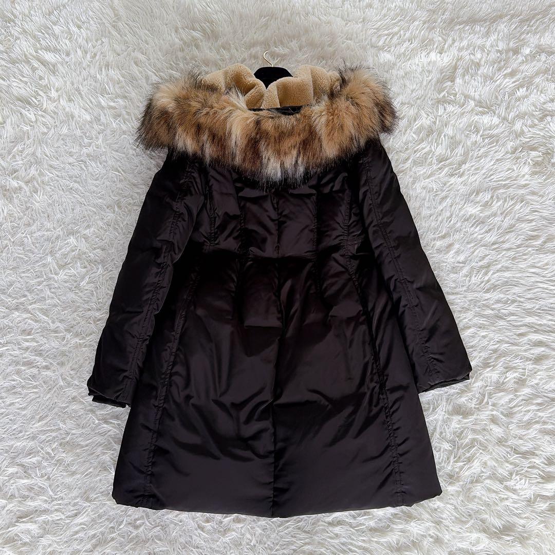 美品✨【ケイトスペード】フードファーロングダウンコート 2way ブラック S