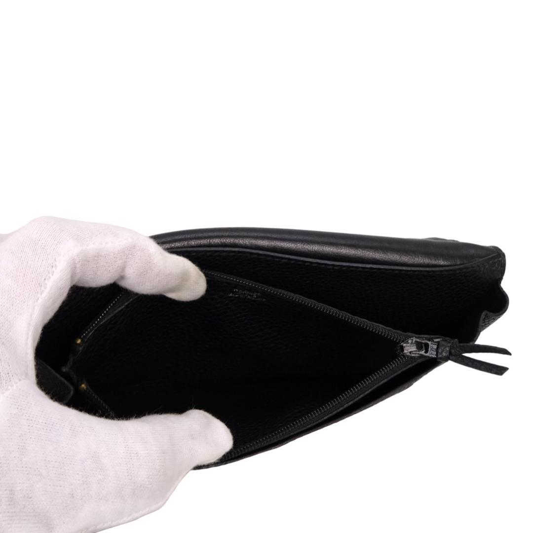 本物 超美品 ■エルメス■ドゴン GM ドゴン デュオ トゴ ブラック 長財布