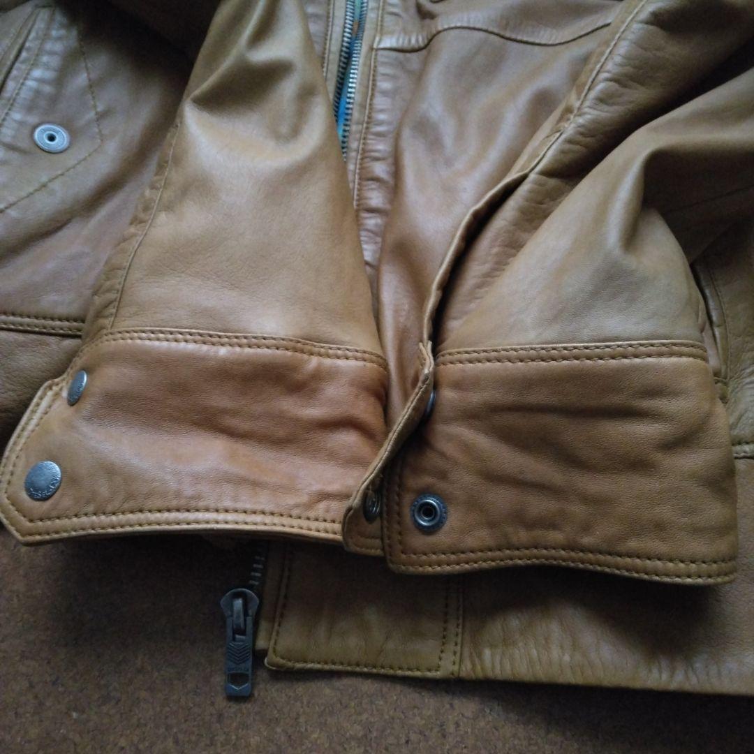 DIESELメンズ 明るめブラウン 羊革ジャケット L