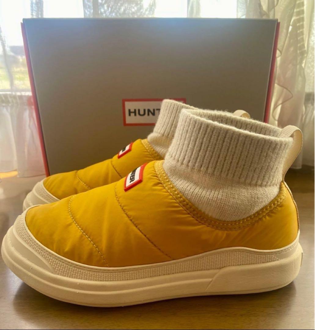 ★HUNTER★インアウト パファーニットカフブーツ 23cm