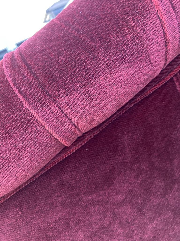 ヴィンセント　チェスターフィールド　1人掛けソファ　ベルベット　レッド