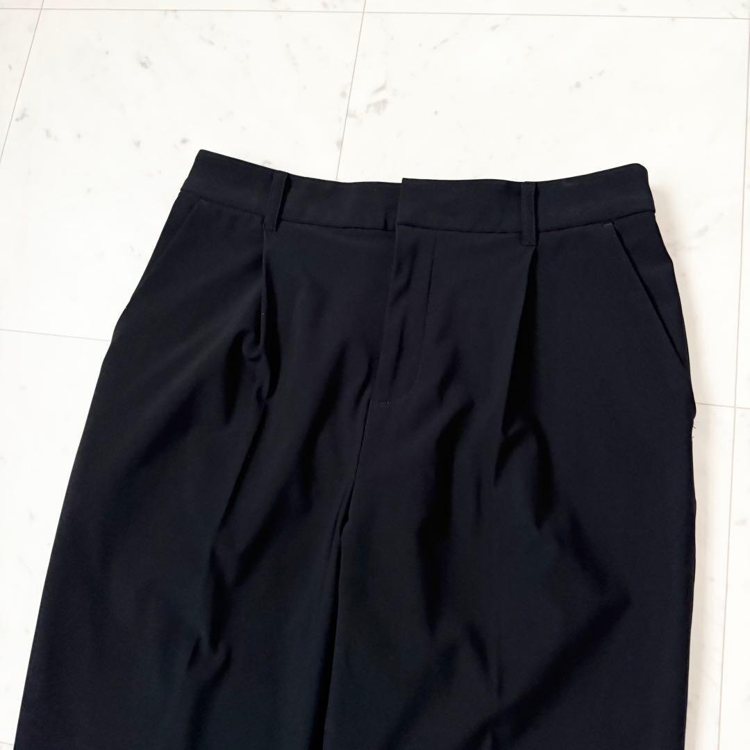 極美品❤️2024　INDIVI インディヴィ　パンツスーツ　ノーカラー　黒