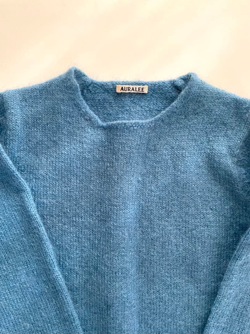 ピナプ様　AURALEE クルーネック モヘアセーター ブルー