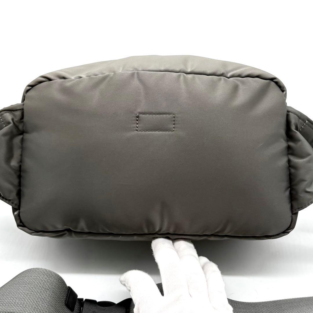 【極美品】ポーター タンカー 2way ボディバッグ ナイロン シルバーグレー