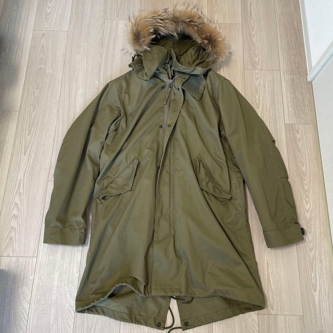 ジャーナルスタンダード　オリーブグリーン ファー付きモッズコート