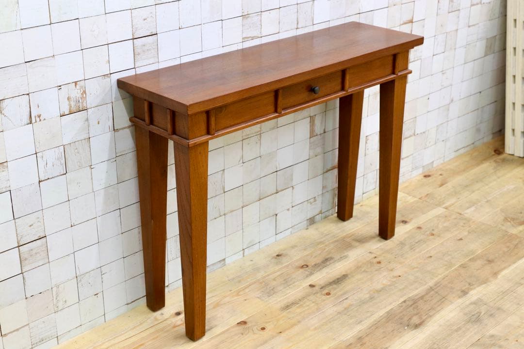 GMIK392○アジアン コンソールテーブル 飾り台 無垢 木製 花台 アンテ