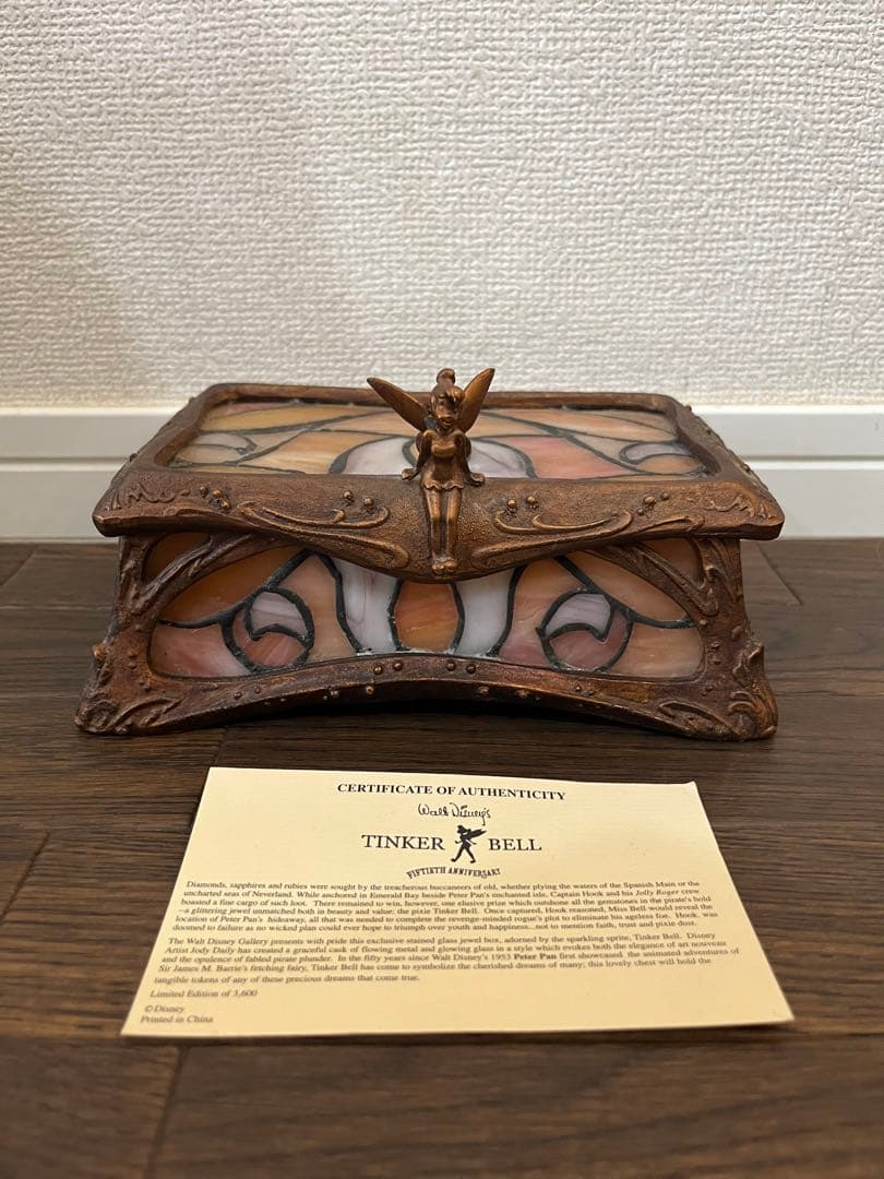 ティンカーベル ステンドグラス小物入れ★50周年 アンティーク レア希少品