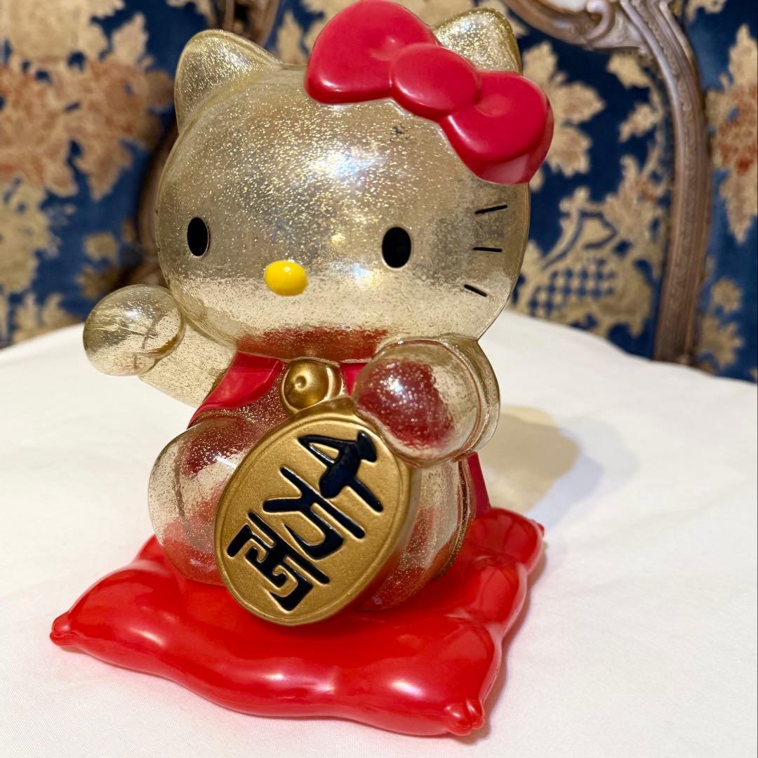 超希少 ハローキティ 招き猫 千万両 貯金箱 レア レトロ スケルトン 人形