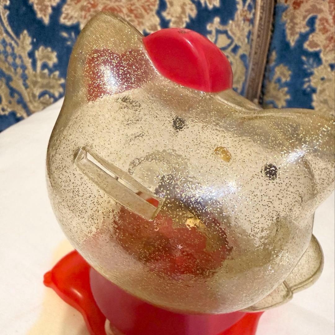 超希少 ハローキティ 招き猫 千万両 貯金箱 レア レトロ スケルトン 人形