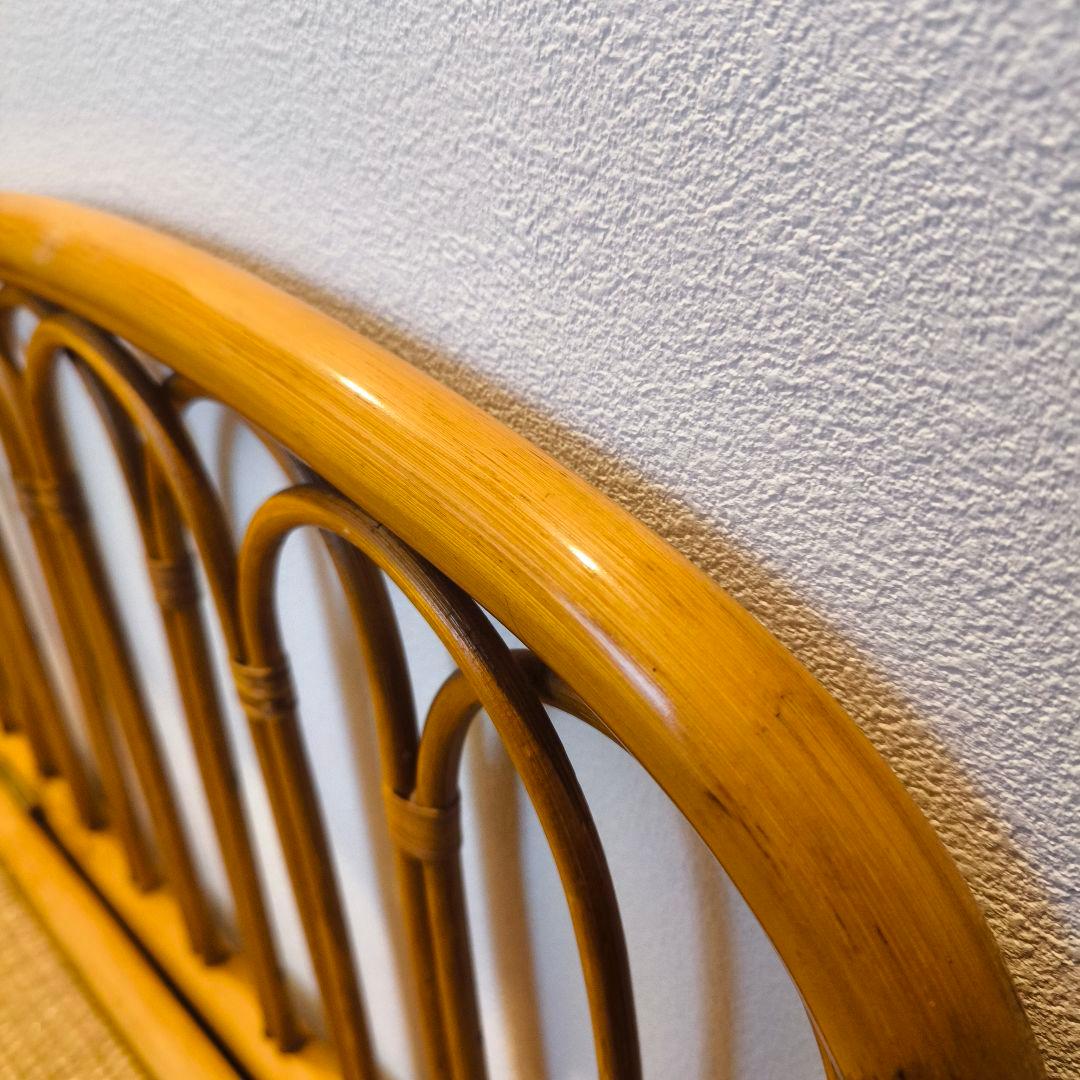 【2個セット】古家具 ビンテージ 籐 オールドラタン 収納型 ボックスベンチ