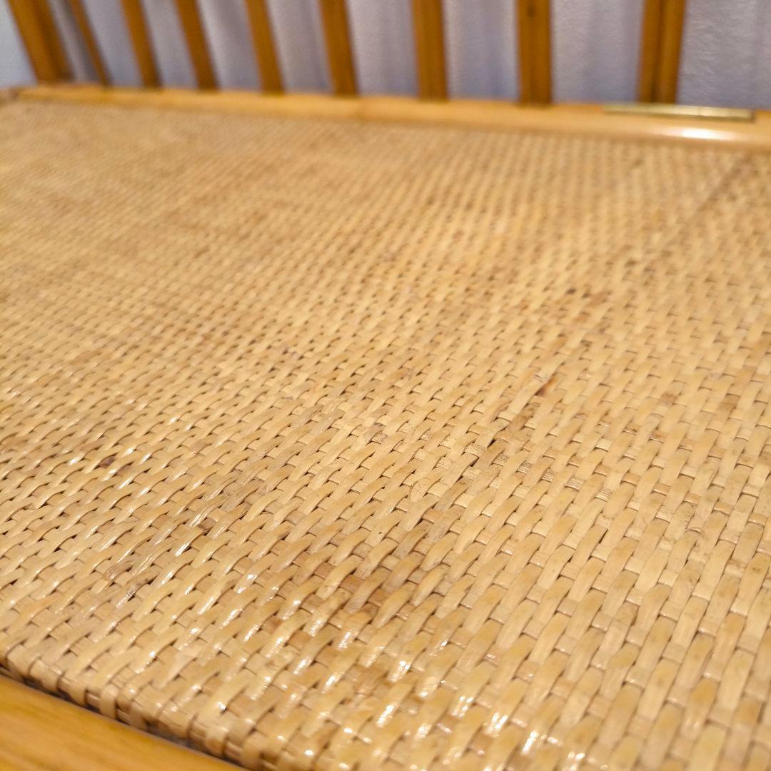 【2個セット】古家具 ビンテージ 籐 オールドラタン 収納型 ボックスベンチ