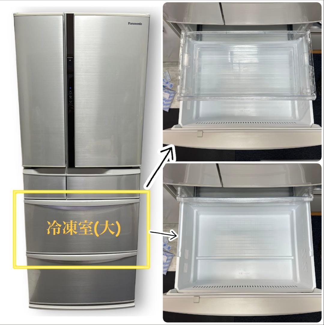 パナソニック　ノンフロン冷凍冷蔵庫　6ドア　474L　自動製氷機あり　送料無料