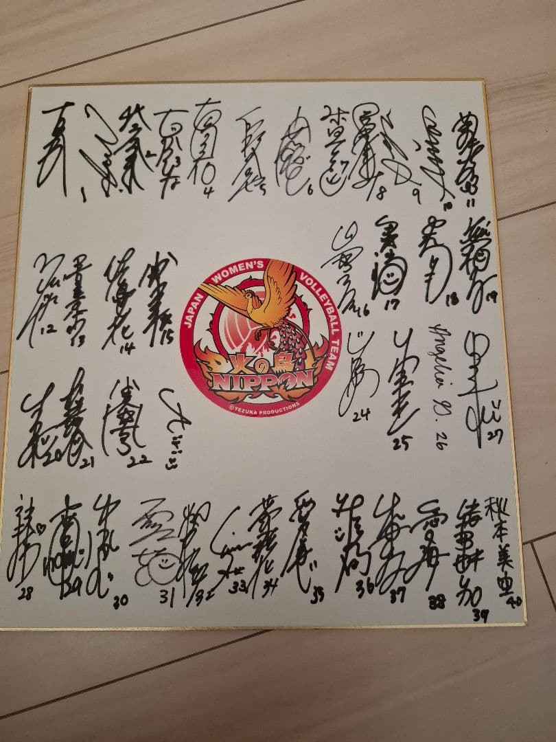 火の鳥NIPPON　女子バレー　日本代表　直筆サイン　寄せ書き　色紙