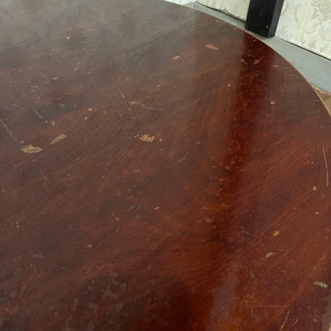 【アンティーク】木製 折り畳み式円卓 ちゃぶ台 座卓 センターテーブル 古家具