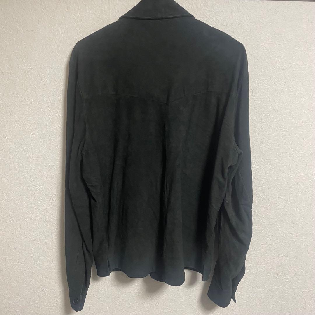 EMMETTI スエード カーキ オリーブ　ゴートスキン シャツ 50