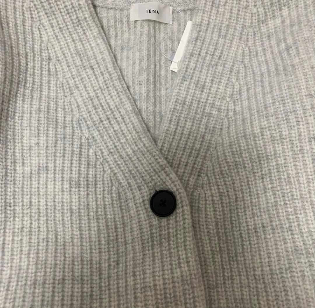 【未使用タグ付き】IENA AQUA畦ボックスシルエットカーディガン