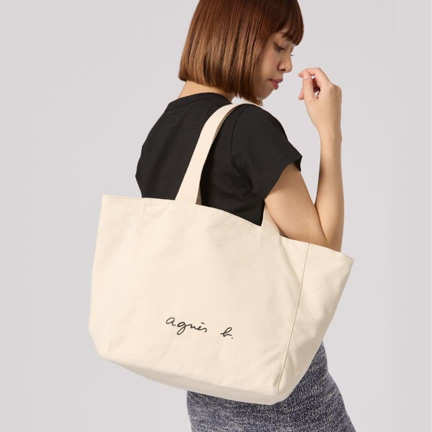 【正規品 新品】定価11000円 agnès b. ロゴトートバッグ 黒