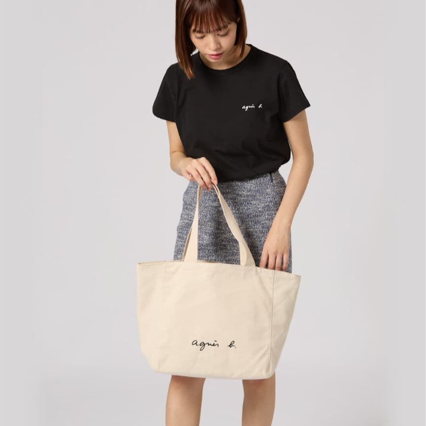 【正規品 新品】定価11000円 agnès b. ロゴトートバッグ 黒