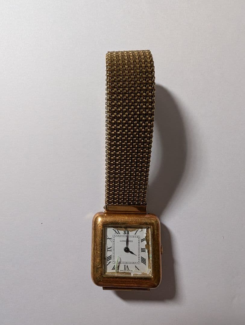 ゴールドメッシュバンド スクエア時計