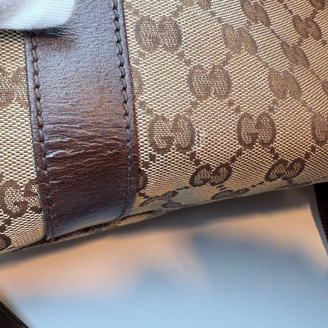 グッチ GUCCI ボディバッグ GG キャンバス レザー ブラウン