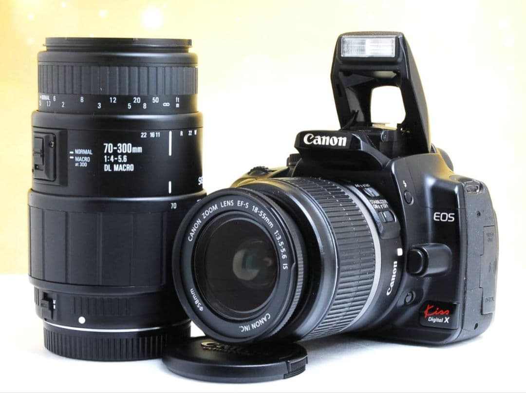 CANON　EOS KissX ダブルレンズ　超望遠　一眼レフ　キャノン　初心者