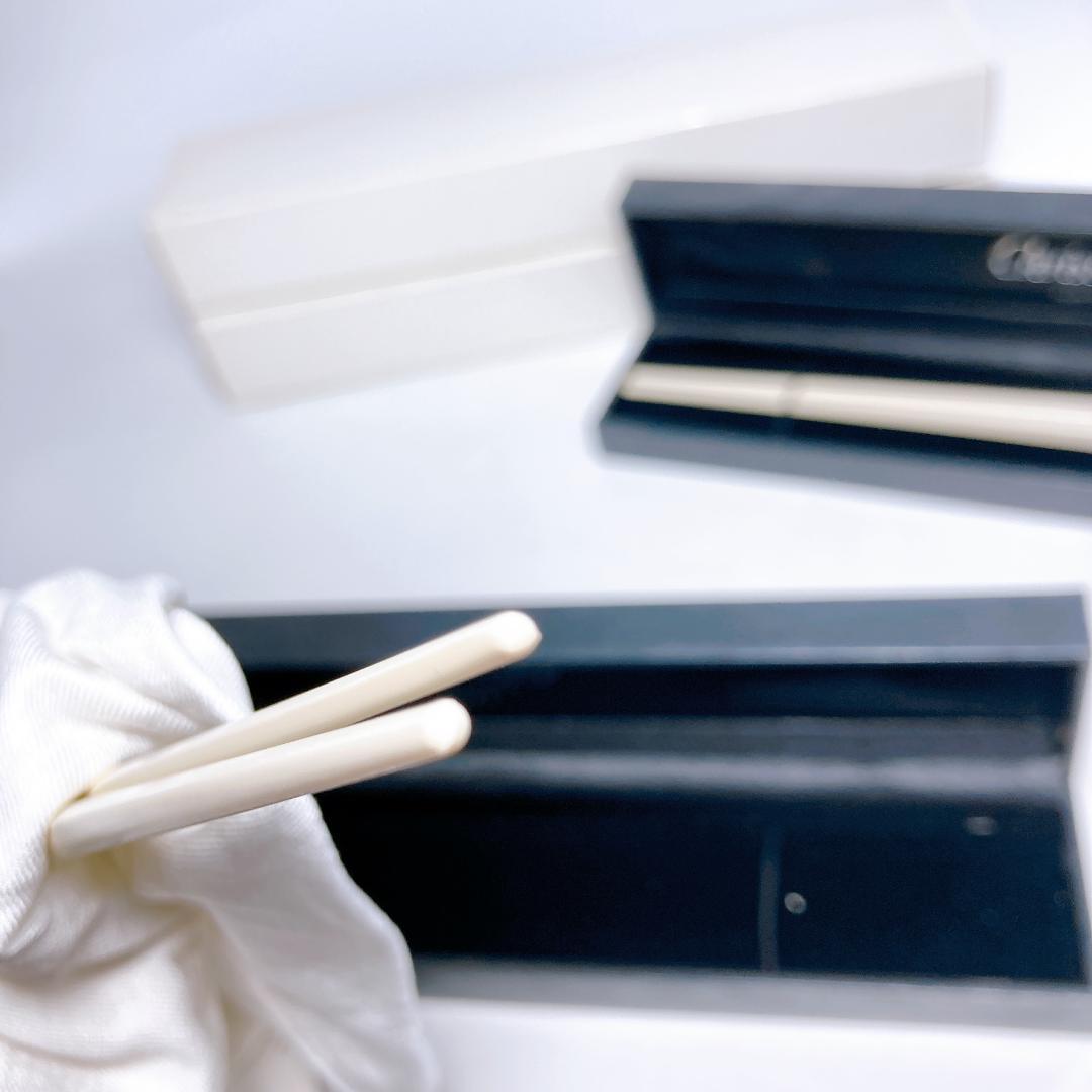 Christofle クリストフル 箸 専用ケース付き 2点 ホワイト シルバー