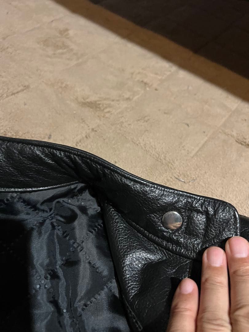 レザー シングルライダースジャケット 黒　バッファロー革　サイズ36