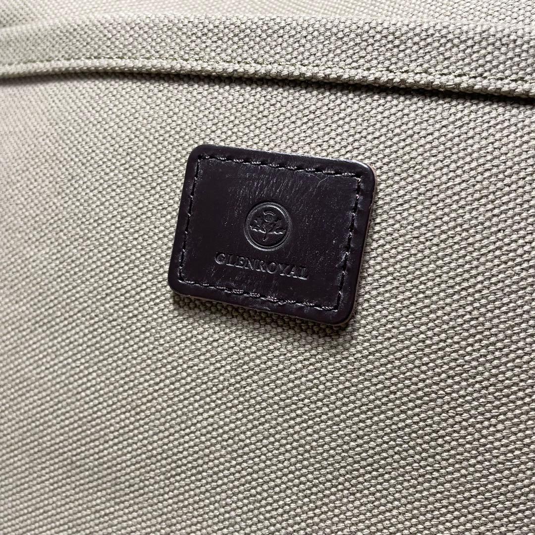 【美品】GLEN キャンバス レザー トートバッグ 保存袋 オリーブ