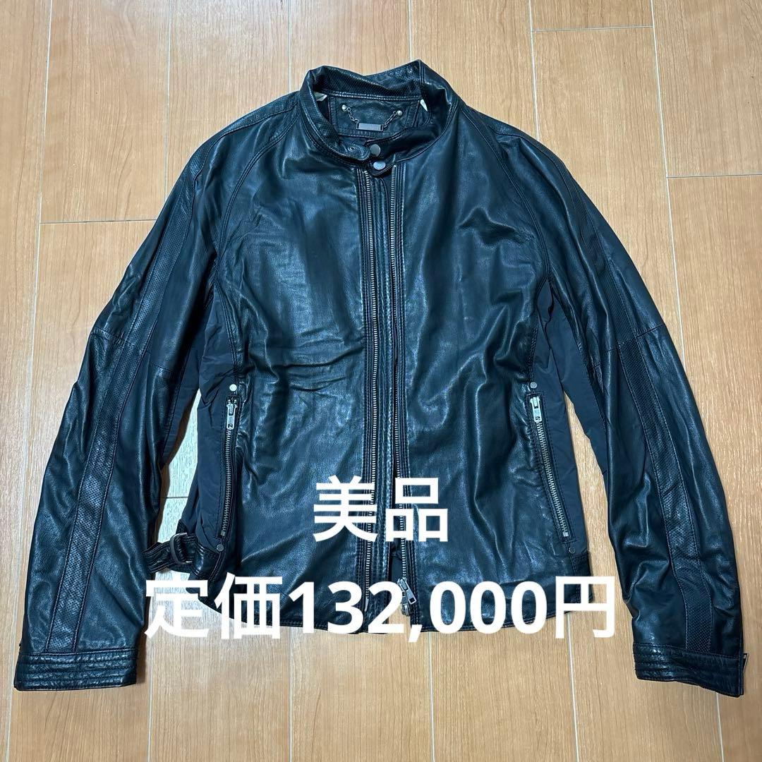 JOSEPH HOMME ラムレザー シングルライダース ジャケット 48