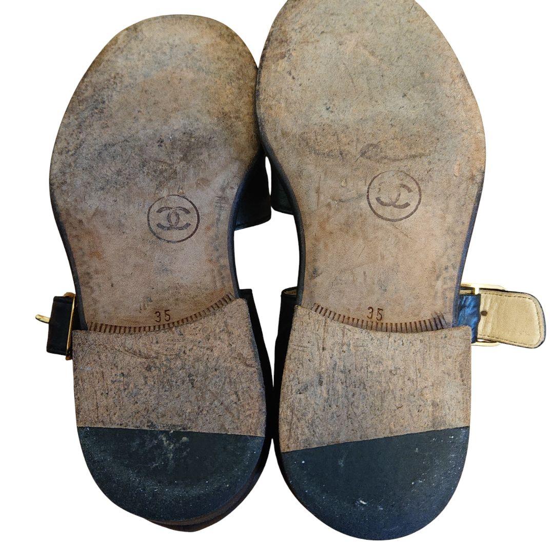 引越SALE価格 オールド CHANEL パンプス ココマーク ストラップ 箱付