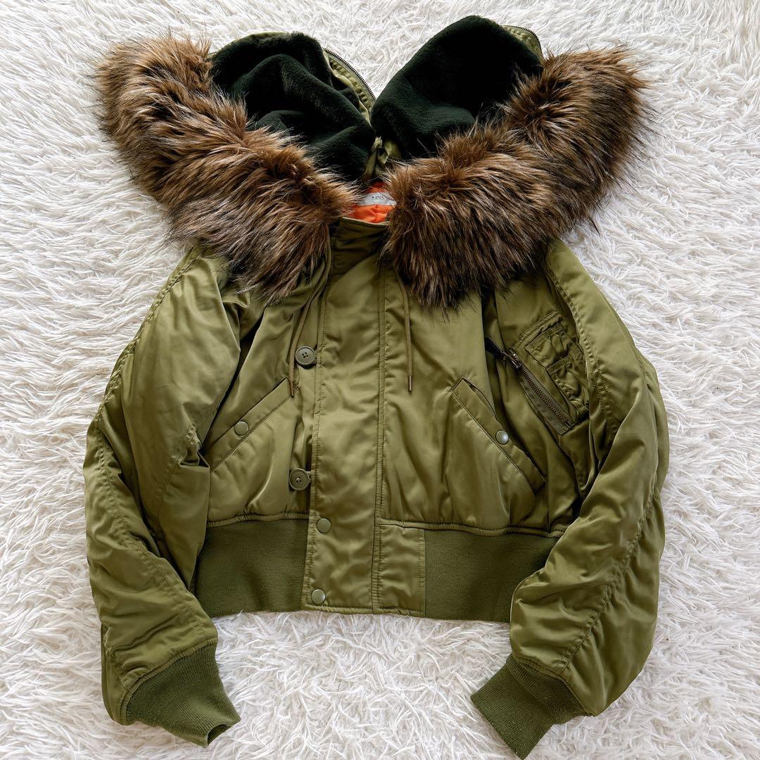 美品　AZULbymossy N-2B 短丈　y2k ファー　ブルゾン　完売