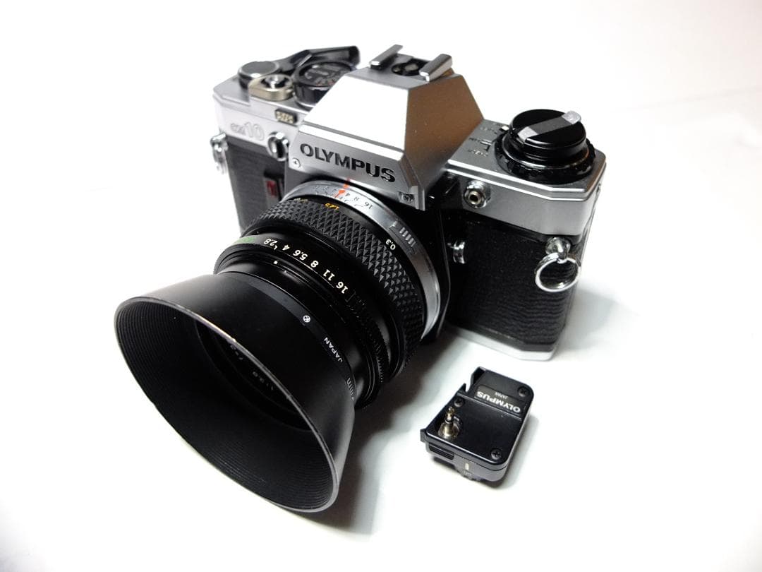 【実写確認整備品】オリンパスOM10／G・ZUIKO35mmf2.8純正フード付