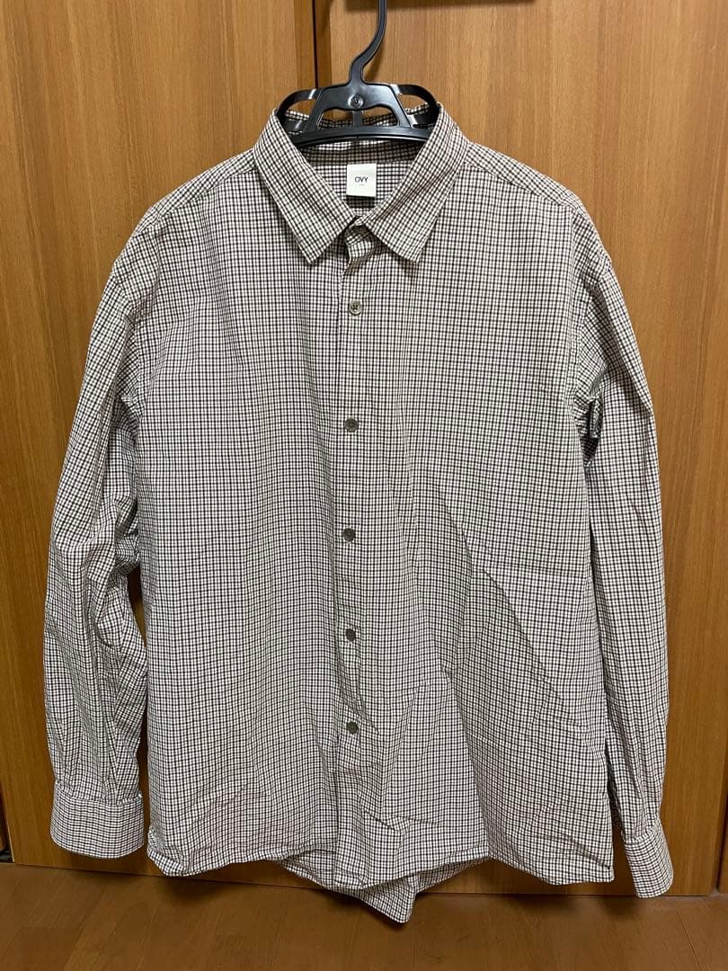 トップス OVY Cotton Poplin Pin Check Wide Shirts