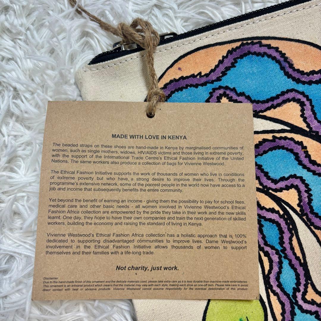 ヴィヴィアンウエストウッド タグ付き 蛇 オーブロゴ キャンバス クラッチバッグ