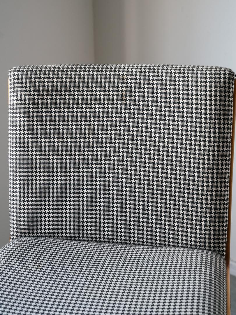 60-70's \"浜本工芸\" デスクチェア 千鳥格子 ミッドセンチュリー