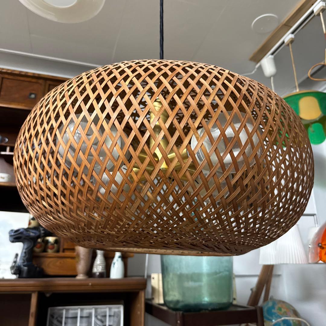 j*n様 昭和レトロ　ビンテージ　竹籠照明　4灯式