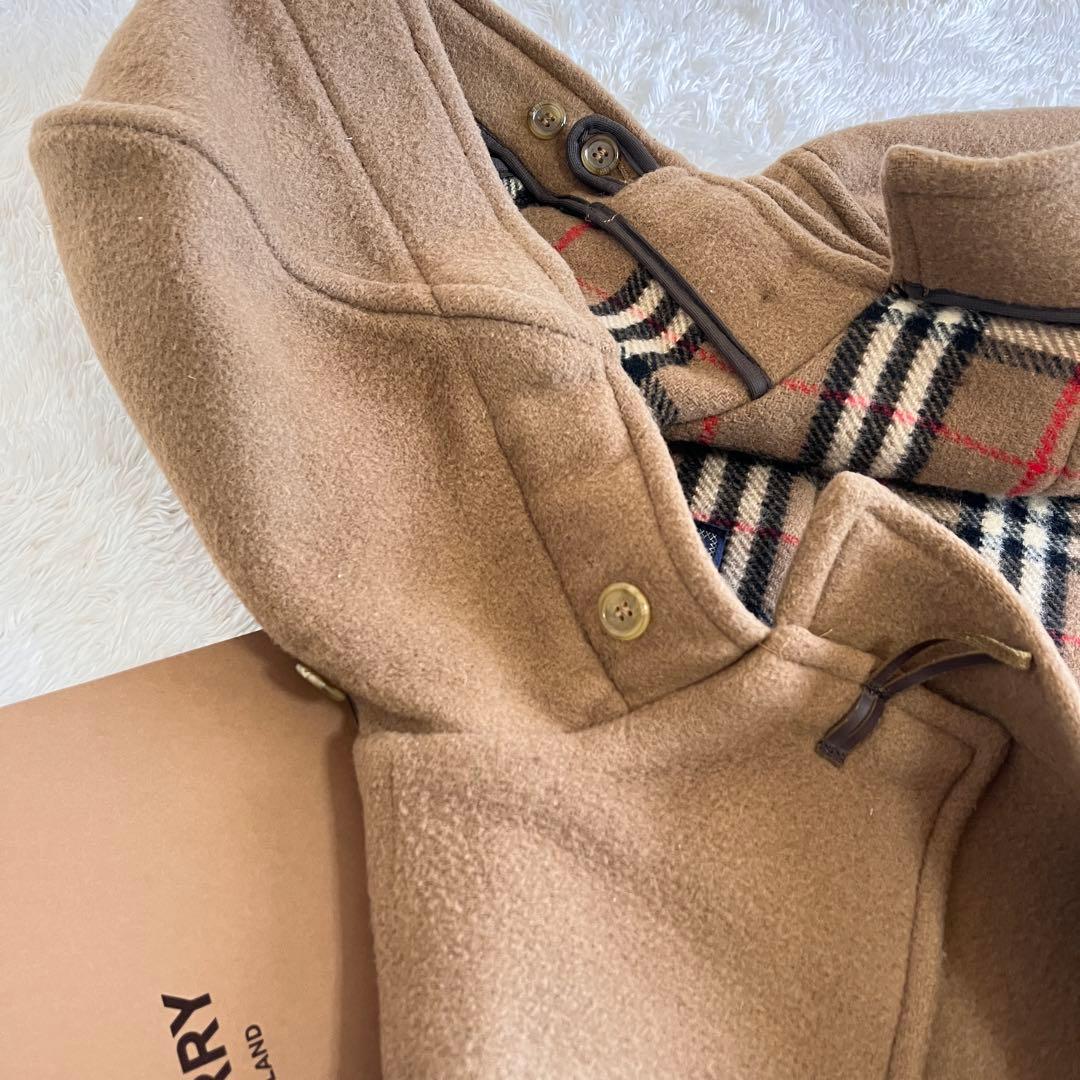 美品　バーバリーズ　ダッフルコート　ノバチェック　キャメル　ウール　英国製 M