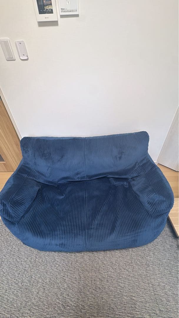 LOOSY ネイビー コーデュロイ クッションソファ