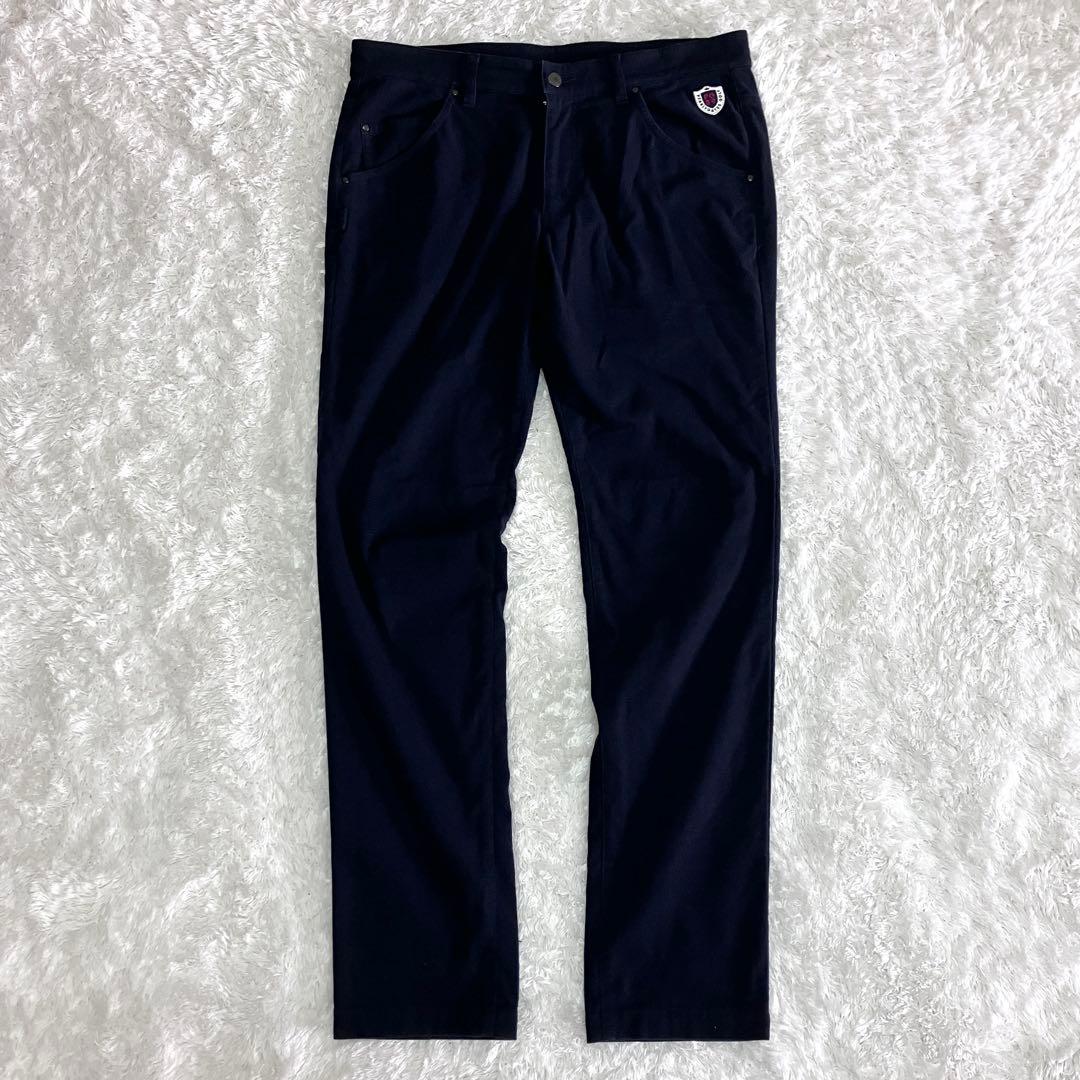 パーリーゲイツ ゴルフ パンツ　発熱 蓄熱 フィールサーモ ストレッチ ネイビー