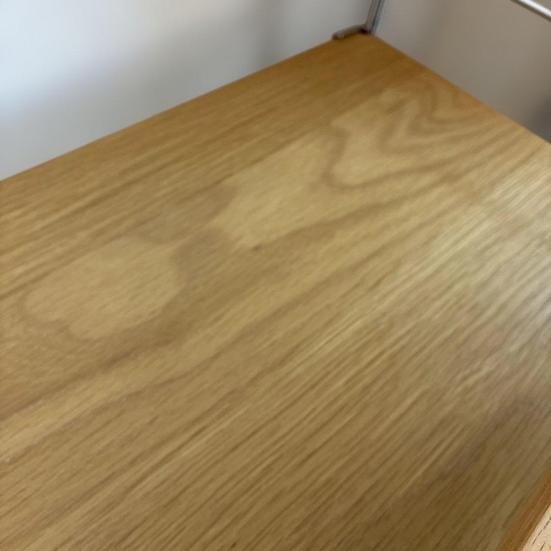 【無印良品】ステンレスユニットシェルフ　オーク材　デスク