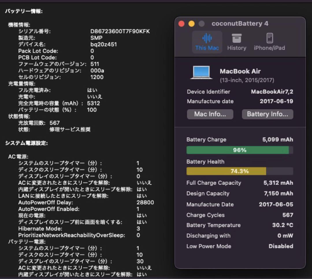 【美品】Apple MacBook Air 2017 13インチ