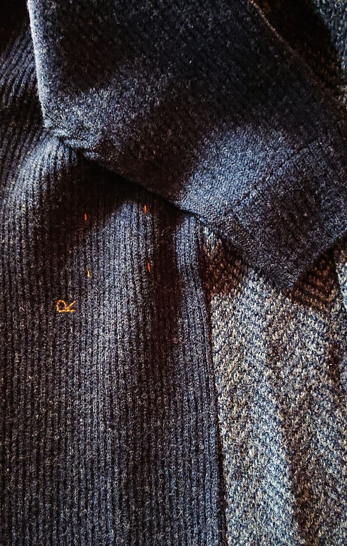 45R☆シェットランドニットツイードのドレス/ネイビー♪