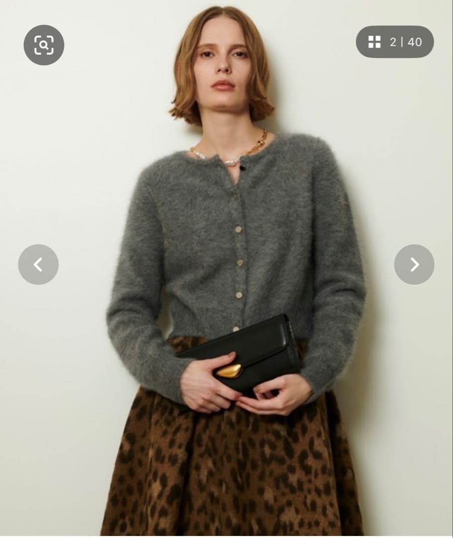 allureville アルアバイル カシミヤブレンドファー加工カーディガン