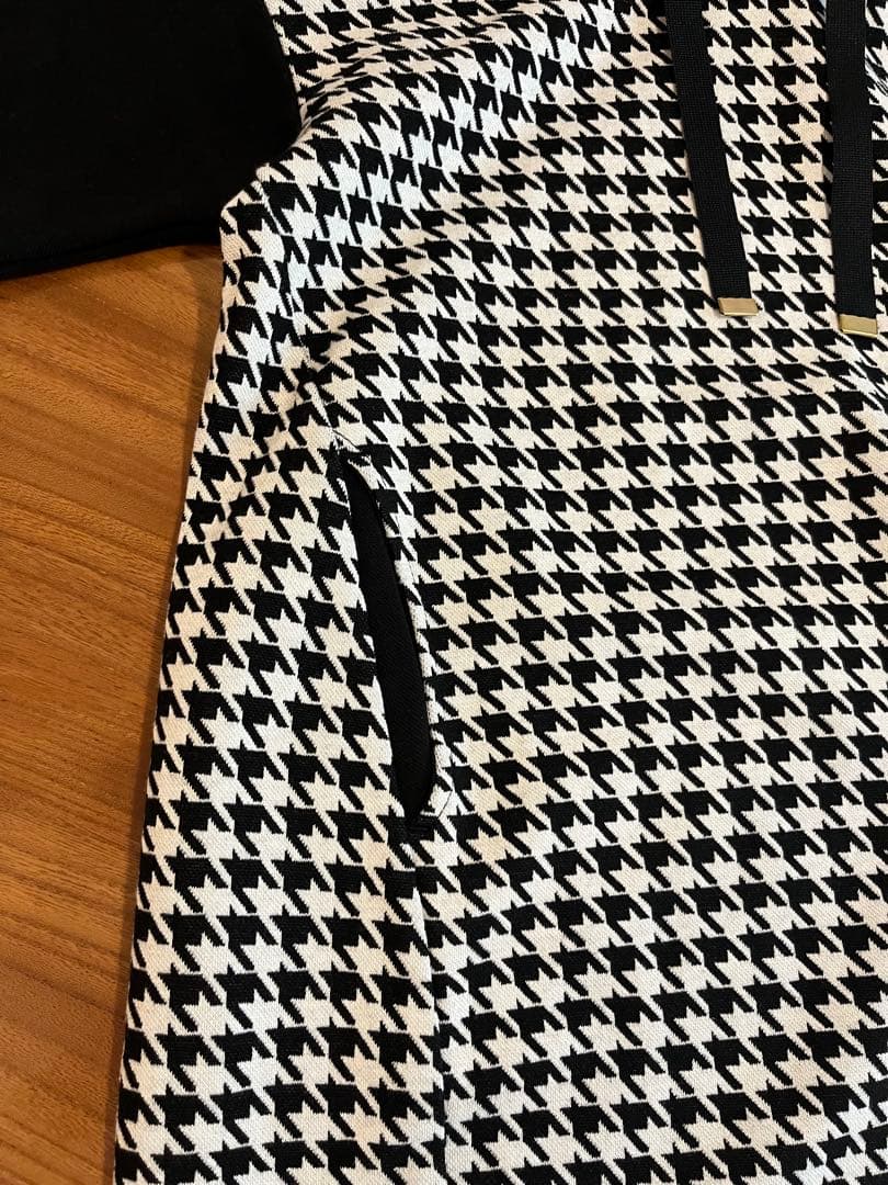 【ケイトスペード】140 ❤︎新品未使用❤︎ 千鳥フードワンピース 黒