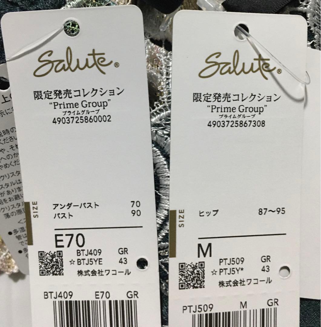 新品 ワコール サルート 店舗限定 09G ブラジャー E70 ショーツM