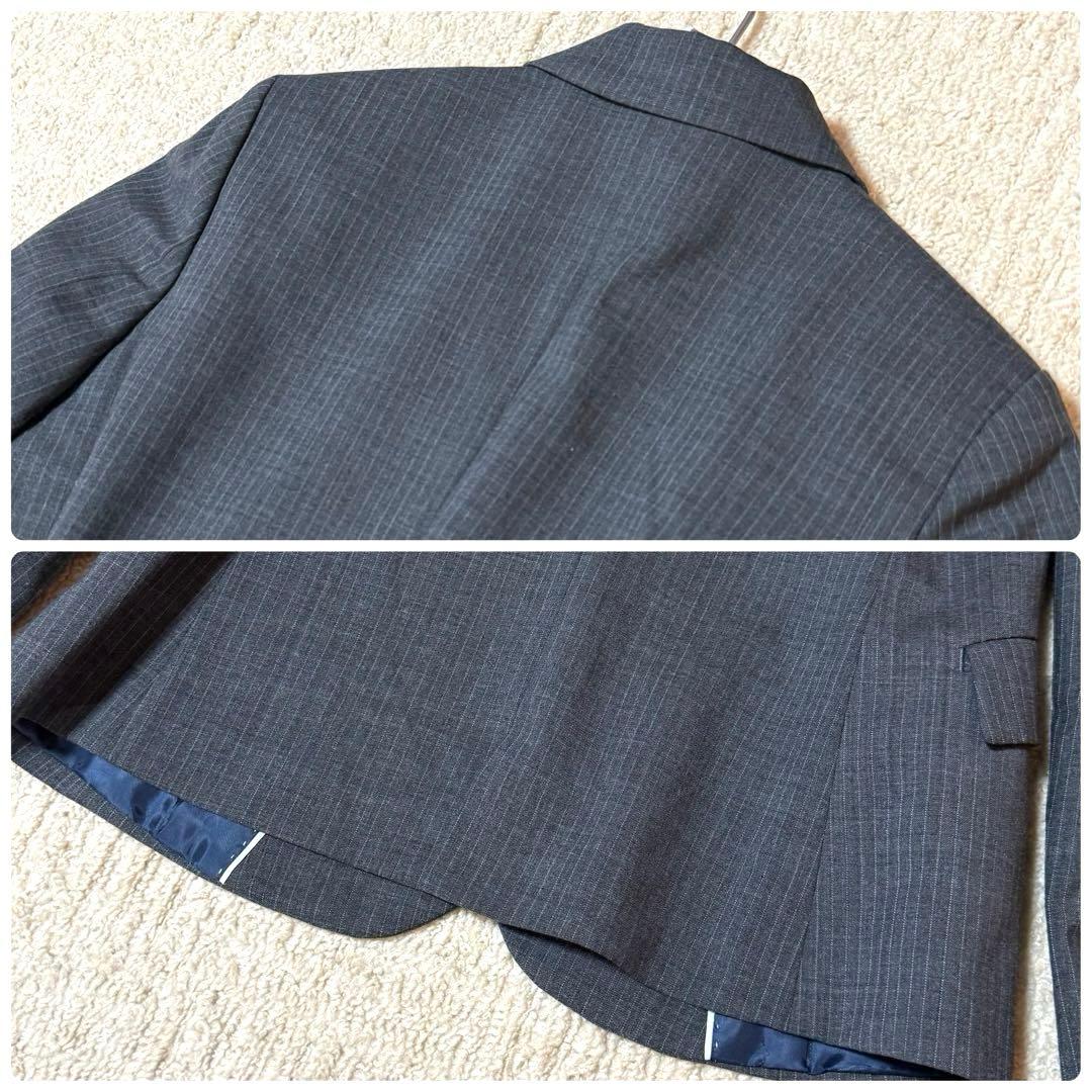 オリヒカ　ストライプ　パンツスーツ　背抜き　フォーマル　ビジネス　グレー　M